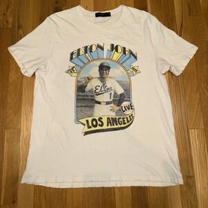 Elton John 1975 Los Angeles Live In Concert JUNK FOOD T-shirt Men‎ L Music